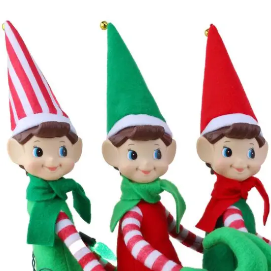 18" Santa's Elves Illuminated Sleigh Tabletop Accent {6}