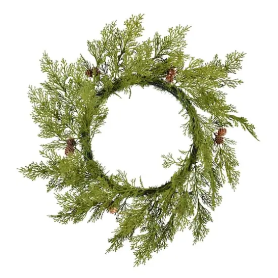 24" Cedar Pinecone Wreath {1}