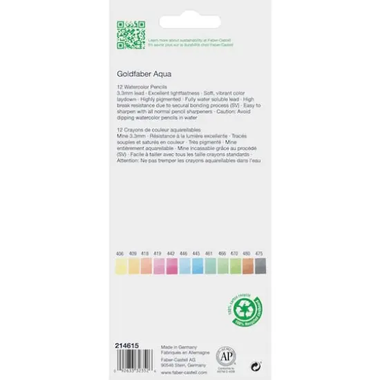 Faber-Castell&reg; Goldfaber Aqua 12 Color Pastel Watercolor Pencil Set {7}