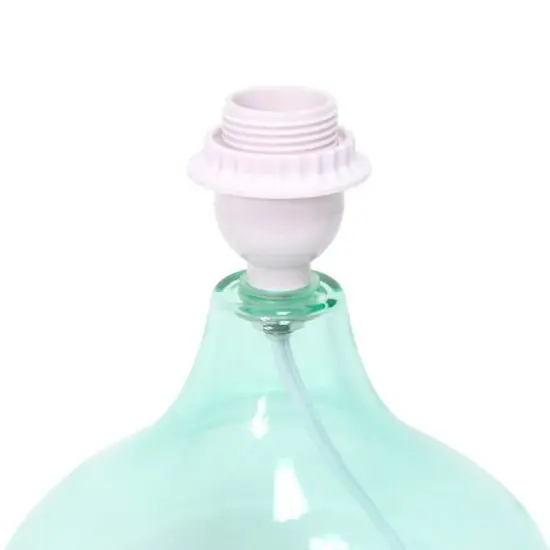 Simple Designs&trade; 14" Glass Raindrop Table Lamp with White Shade Aqua with White Shade {7}