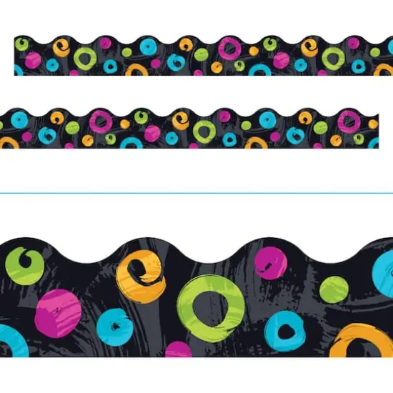 Trend Enterprises&reg; Color Harmony&trade; Terrific Trimmers&reg; Swirl Dots on Black Border, 234ft. {4}