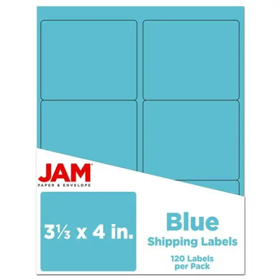 JAM Paper Adhesive Shipping Labels, 3.33" x 4" Red {2}