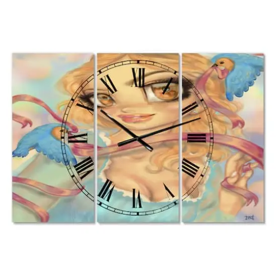 Designart 'Cinderella Oversized Modern Multipanel Wall Clock {1}