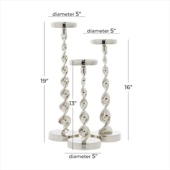 Silver Aluminum Candle Holder Set {6}