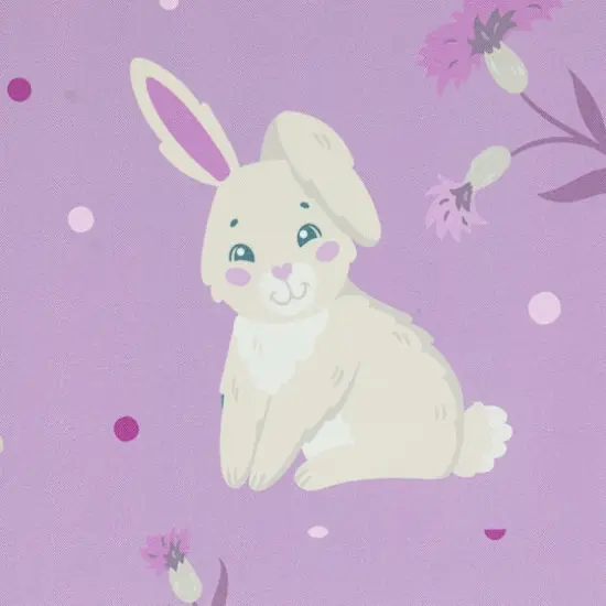 70" Purple Easter Bunny Rectangular Tablecloth {5}