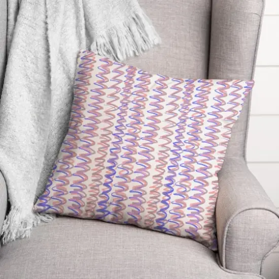 18" Squiggles Throw Pillow Purple {3}