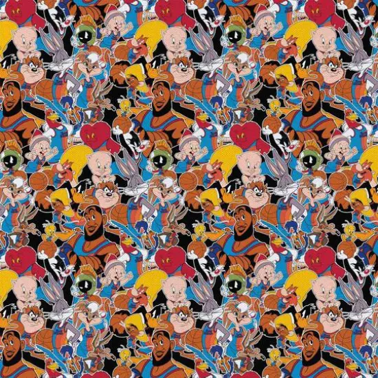 Space Jam Sticker Stack Precut Cotton Fabric {1}