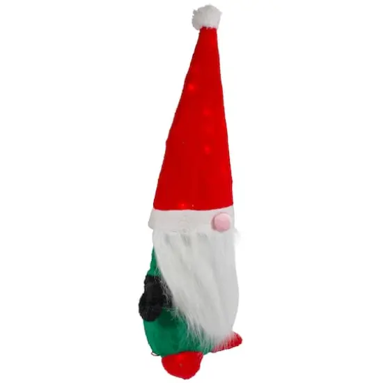 35" Lighted Red & Green Christmas Gnome Yard Decoration {3}