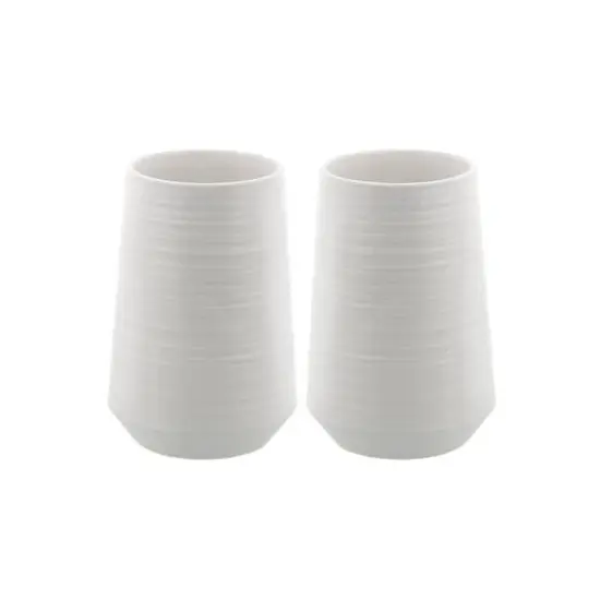 CosmoLiving by Cosmopolitan 7" White Porcelain Contemporary Vase {8}