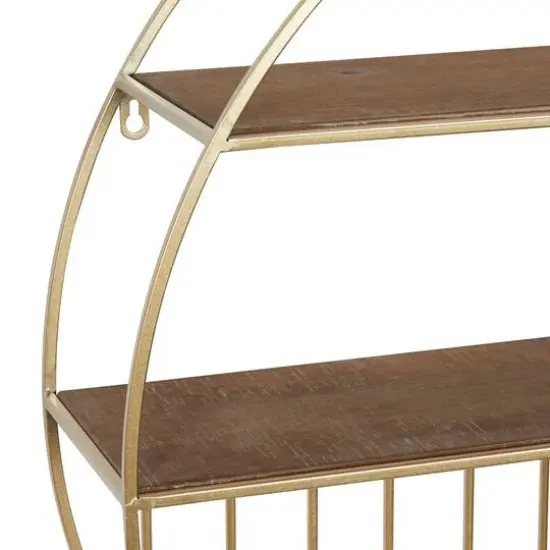 Gold Metal Modern Wall Shelf, 28" x 28" x 7" {6}