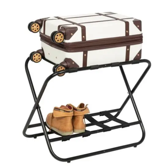 Honey Can Do Black 2-Tier KD Luggage Rack {3}