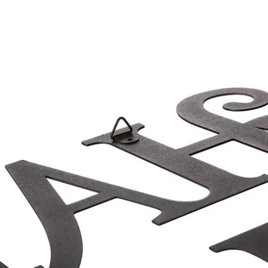 Glitzhome&reg; Black Metal Happy Halloween Wall Sign {7}