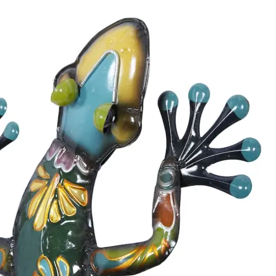 Multicolored Metal Lizard Wall Decoration {3}