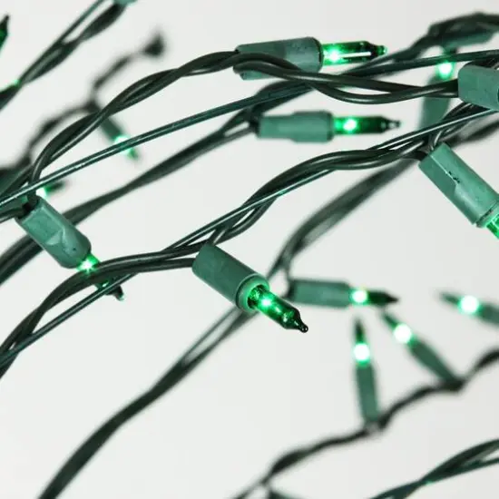 9ft. Pre-Lit Cascade Twig Artificial Christmas Tree, Green Lights {4}