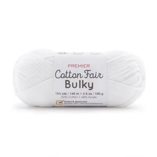 Premier&reg; Cotton Fair&reg; Bulky Solid Yarn White {1}