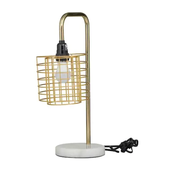 Gold Metal Industrial Table Lamp, 9" x 13" x 20" {3}