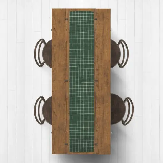 Dark Green Pencil Lines Outdoor Table Runner {3}