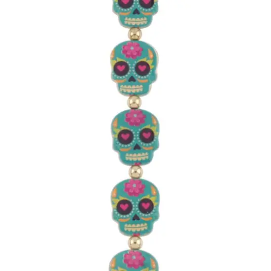 Blue Enamel Metal Sugar Skull Beads, 20mm by Bead Landing&trade; {1}