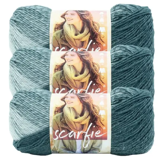 3 Pack Lion Brand&reg; Scarfie Yarn Pale Grey/Bluestone {1}