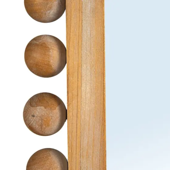 Hello Honey&reg; 45" Natural Boho-Southwestern Beaded Rectangular Firwood Wall Mirror {3}