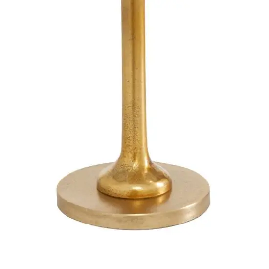 Set of 3 Gold Aluminum Glam Candle Holder, 4" x 5" x 10" {6}