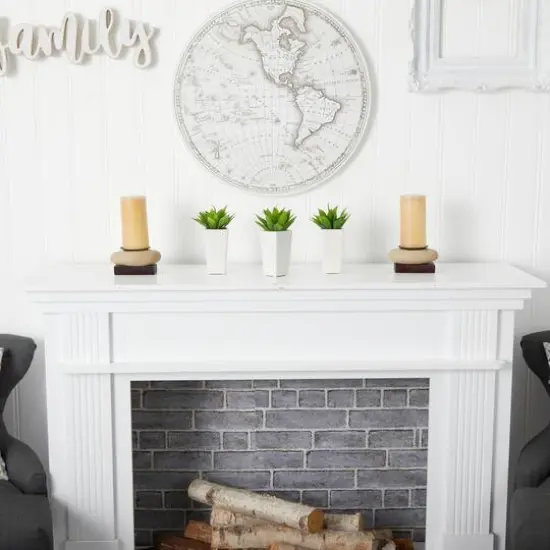 9" Mini Agave Arrangement in White Planter, 3ct. {7}