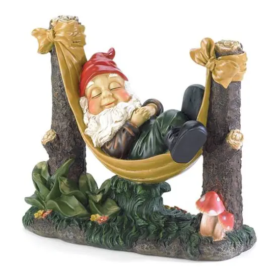 12" Slumbering Garden Gnome Statue {1}