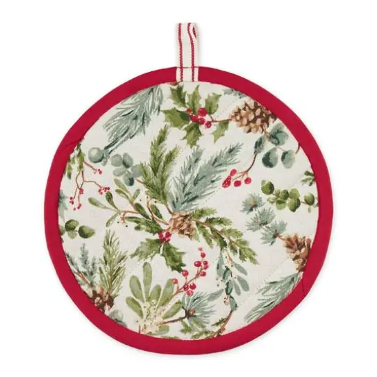 DII&reg; Heritage Holiday Sprigs Oven Mitt & Potholder Set {4}