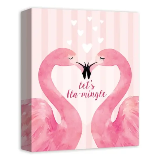 Flamingo Mistletoe Valentine's Canvas Wall Art {3}