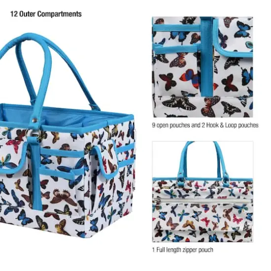 SINGER&reg; Butterfly Print Collapsible Sewing Storage Tote Caddy {10}