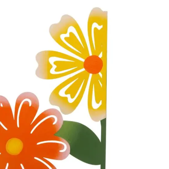 Glitzhome&reg; 3.5ft. 5 Piece Metal Flowers Silhouette Yard Stake {8}