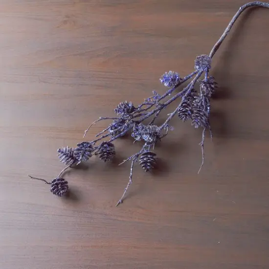 39" Glittered Blue Pinecone Twig Sprays, 6ct. {4}