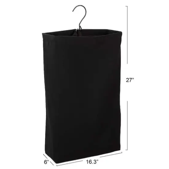 Household Essentials 27" Door Hanging Laundry Bag Black {5}