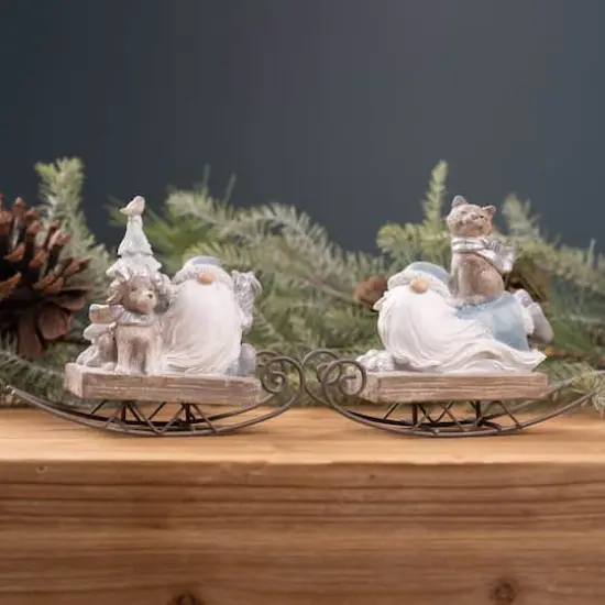 Gnome on Sled Figurine Set {5}