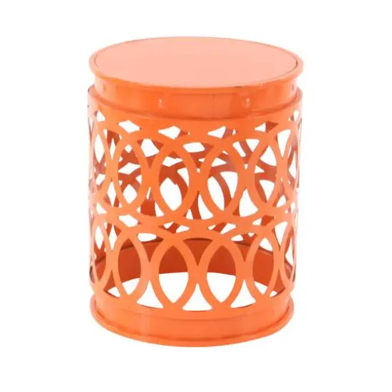 Aqua, Green & Orange Metal Coastal Accent Table Set {6}