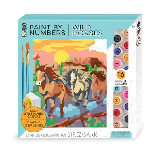Bright Stripes iHeartArt Wild Horses Paint by Numbers Activity Kit {1}