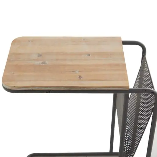 Black Metal Industrial Accent Table 25" x 20" x 12" {4}