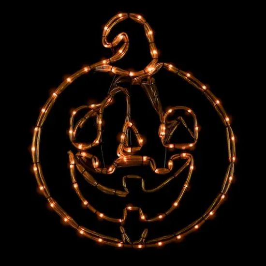 18" Orange Jack-O-Lantern 4 Function LED Halloween Window Silhouette {3}