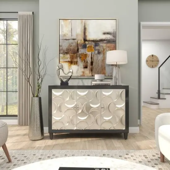 25" Silver Aluminum Tall Hammered Vase {16}