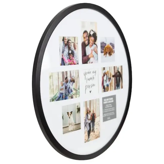 9 Opening 20.7" x 20.7" Black Round Collage Frame with Mat by Studio D&eacute;cor&reg; {3}