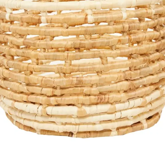 Round Beige Contemporary Sea Grass Storage Basket Set {7}