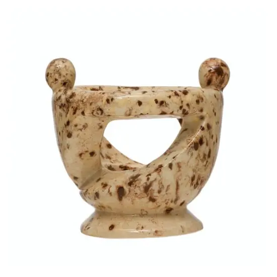 Hello Honey® 5" Hand-in-Hand Figures Stoneware Tealight Holder {1}