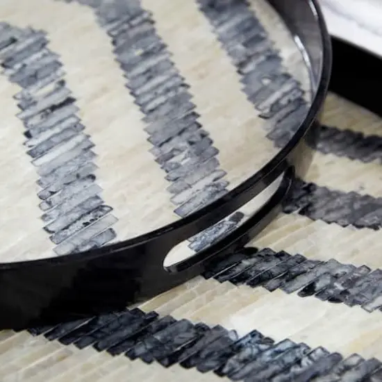 Black Mother of Pearl Modern Tray Set {10}