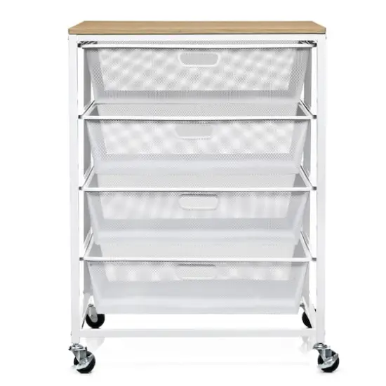 Metro 4-Drawer Rolling Cart by Simply Tidy&reg; White {4}