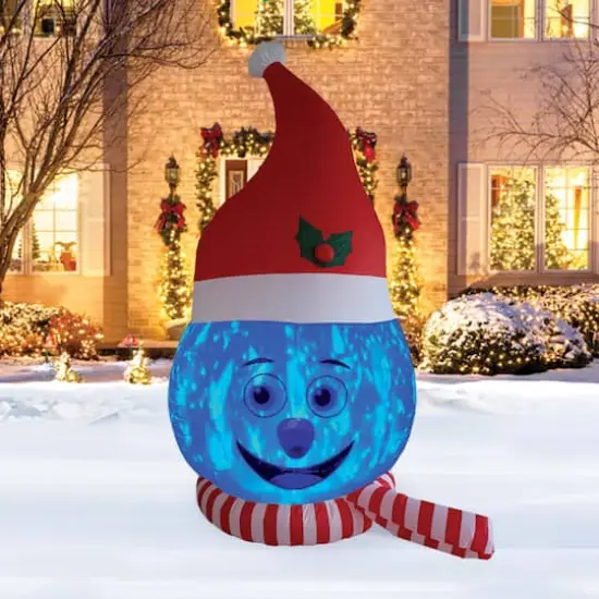 8ft. Inflatable Snowman Head with Shimmer Light {5}