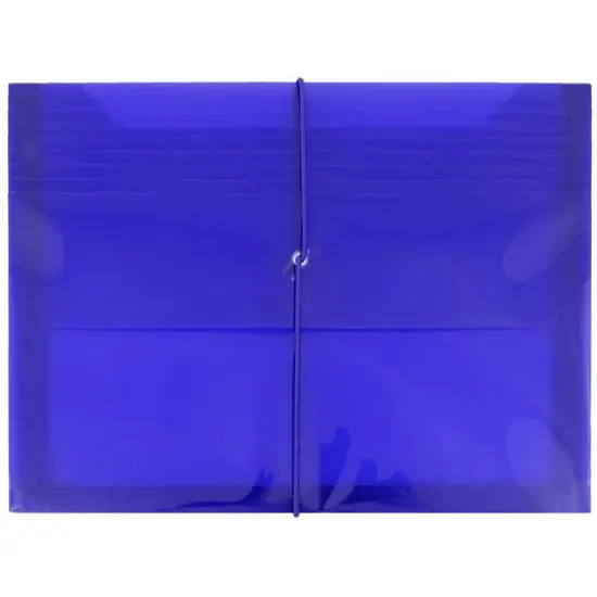 JAM Paper 9.75" x 13" Plastic Elastic Band Closure Expansion Envelopes, 12ct. Blue {1}