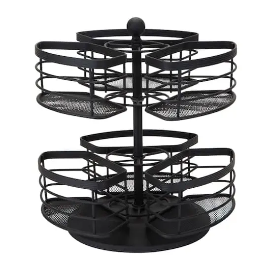 Bath Bliss Matte Black 2-Tier Carousel {6}