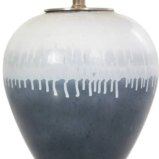 2ft. Blue Glass Colorblock Abstract Drip Accent Lamp {4}