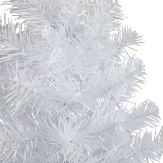 18" Unlit White Iridescent Spruce Artificial Christmas Tree {6}