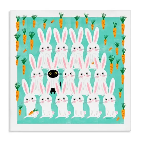 Stupell Industries Cat Mixed with Bunnies Canvas Wall Art {1}